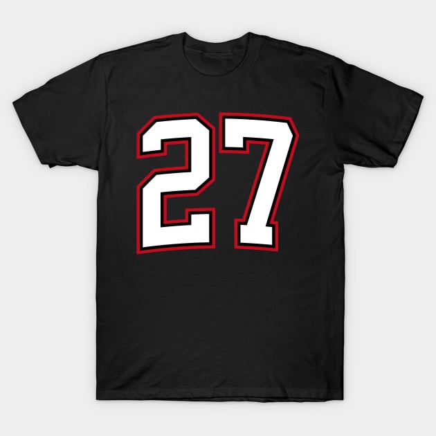 Number Twenty Seven 27 T-Shirt by cowyark rubbark